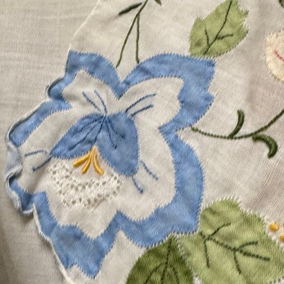 Vintage 1970s White Embroidered Robe Prairie 32 m” Bust Sears Fashion Place - Picture 10 of 16